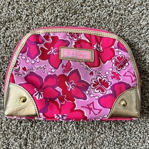 Lilly Pulitzer Pink and Red Floral Pouch